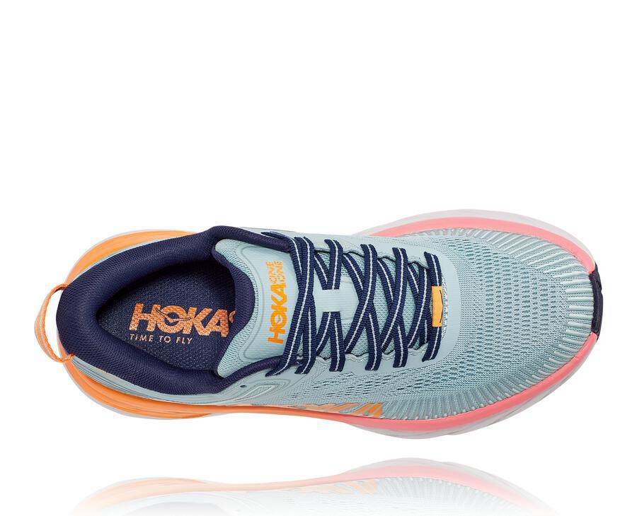 Tenis Hoka One One Mujer Azules - Bondi 7 - UOIH32708